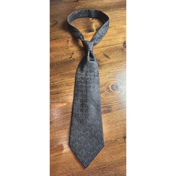 ⭐️‎ Harve Bernard 100% Silk Handmade Black Neck Tie Men's Formal Stylish Vintage - Picture 1 of 7